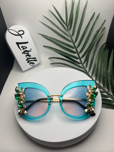 BEJEWELED SUNGLASSES  | AQUA