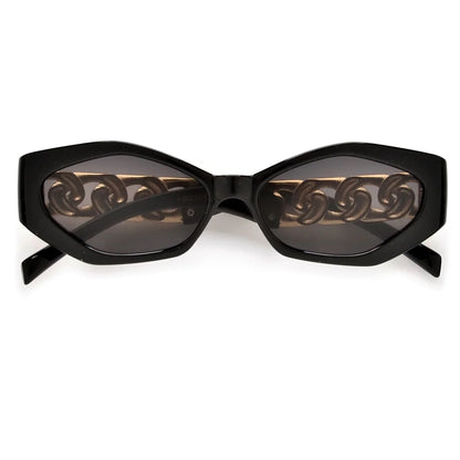 CHAINETTE | SLIM GEOMETRIC CHAIN LINK TEMPLE SUNNIES