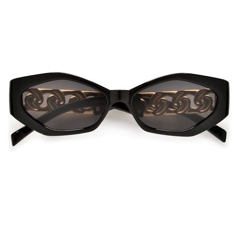 CHAINETTE | SLIM GEOMETRIC CHAIN LINK TEMPLE SUNNIES