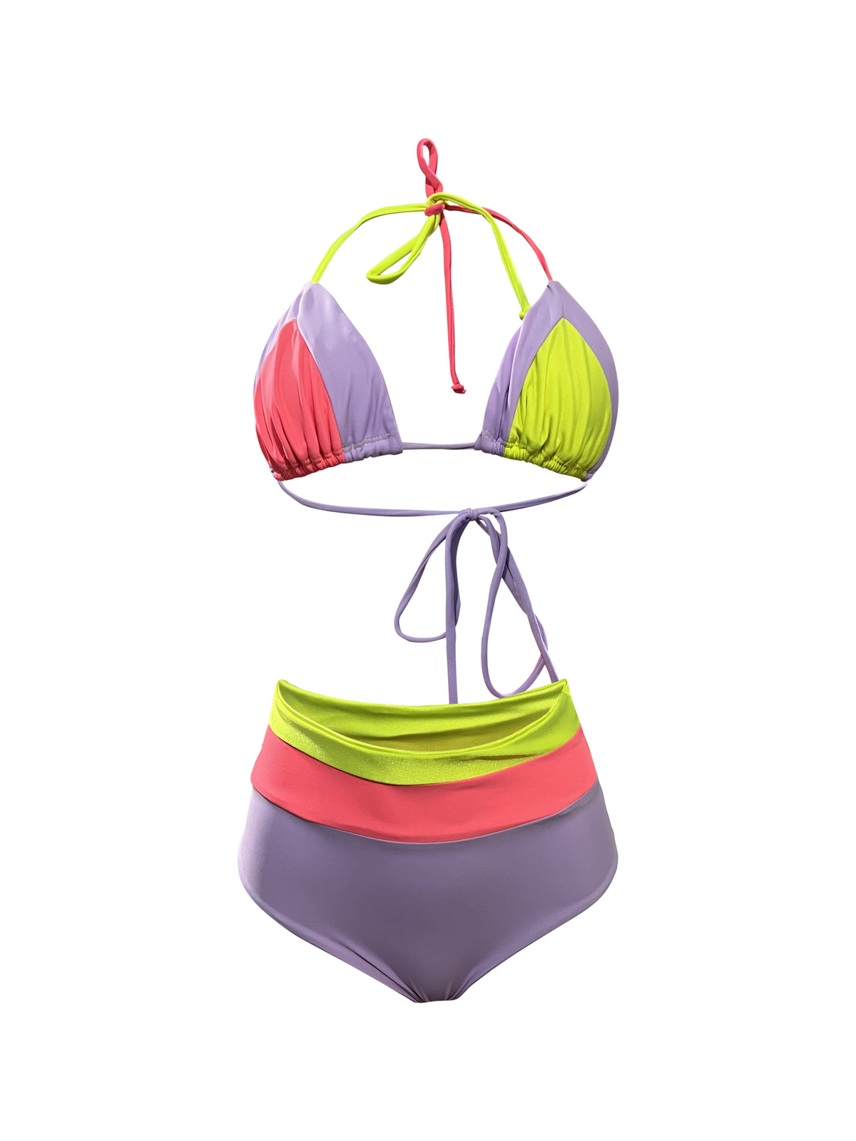 POPSICLE | COLOR-BLOCKED HIGH WAIST TWO PIECE