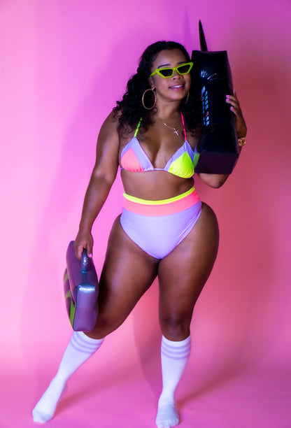 POPSICLE | COLOR-BLOCKED HIGH WAIST TWO PIECE