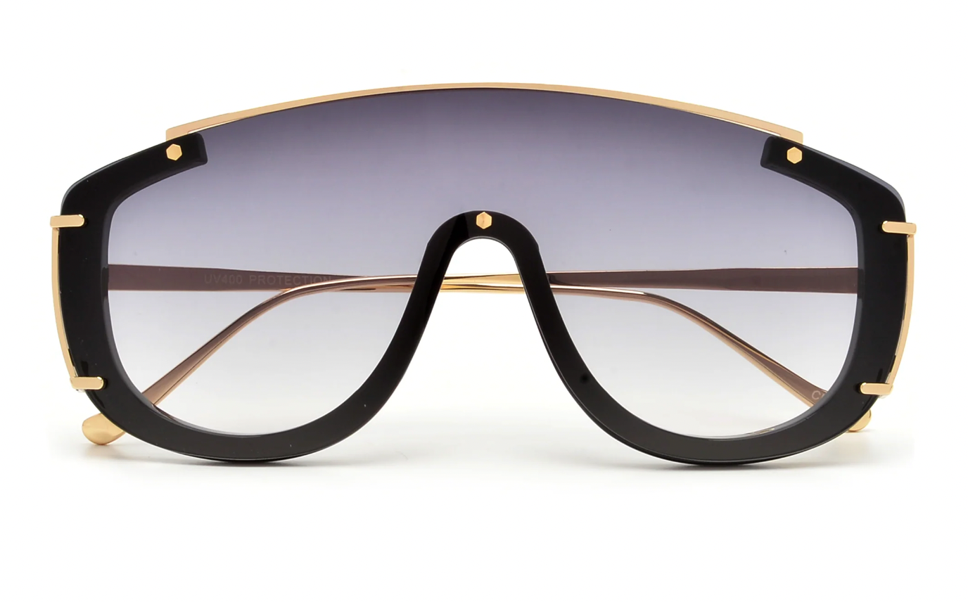 SASSY | OVERSIZED RETRO GPLD SHIELD SUNGLASSES